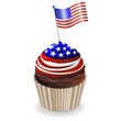 Pasticcino Dolce Bandiera USA Flag Cupcake-Vector