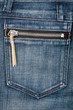 Blue jeans fabric with pocket