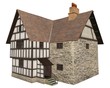 Illustration of Medieval Country House Isolated on White - 1