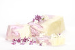 Handmade lilac Soap closeup.Spa products