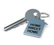 Illustration: key and keyring, home sweet home concept key and keyring, home sweet home concept