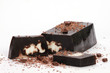 Handmade chocolate Soap closeup.Spa products