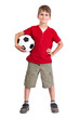 Foto: Cute boy is holding a football ball. Soccer ball Cute boy is holding a football ball. Soccer ball