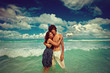 Loving couple in the Caribbean
