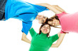 Circle of best friends. Teenagers happy together