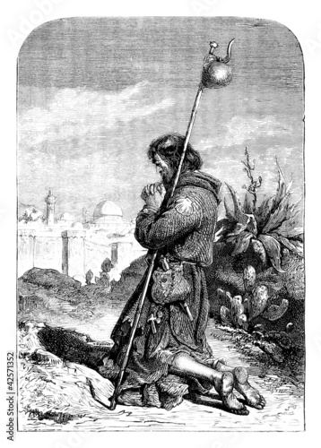 Illustration: Medieval : Pilgrim - Pelerin - Pilger Medieval : Pilgrim - Pelerin - Pilger