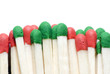Foto: Extreme macro of matches isolated on white background Extreme macro of matches isolated on white background