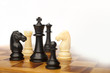 chess pieces on white