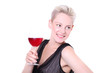 glücklich mit wein