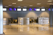 Modern interior of airport terminal check-in