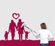 Photo: Family and home symbol on the wall Family and home symbol on the wall