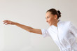 Photo: Young female doctor in white uniform Young female doctor in white uniform