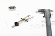 Photo: Tools and papers with sketches Tools and papers with sketches