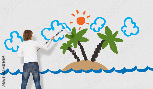 Photo: Picture of tropical island and ocean Picture of tropical island and ocean