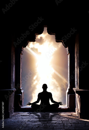 Photo: Yoga meditation in temple Yoga meditation in temple