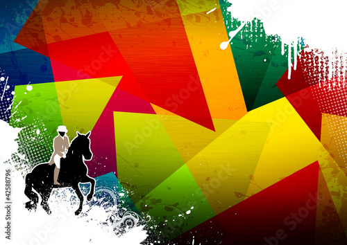 Illustration: horse jumping horse jumping