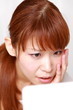 woman  worries about dry rough skin