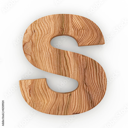 Illustration: 3d Font Wood Character S 3d Font Wood Character S
