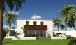 3d villa mit flachdach