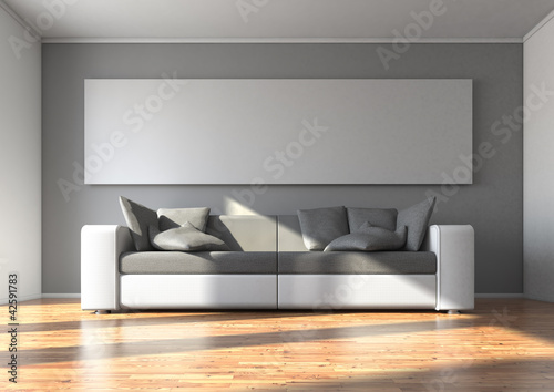Illustration: Sofa mit Panoramabild Sofa mit Panoramabild