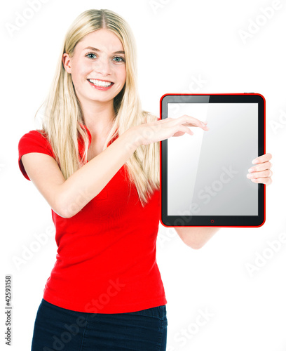 Photo: Young woman with tablet PC Young woman with tablet PC