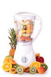 blender with assortment of fruits
