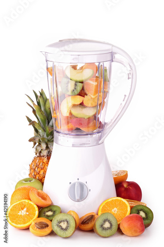 Photo: blender with assortment of fruits blender with assortment of fruits