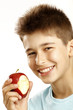 boy eat apple