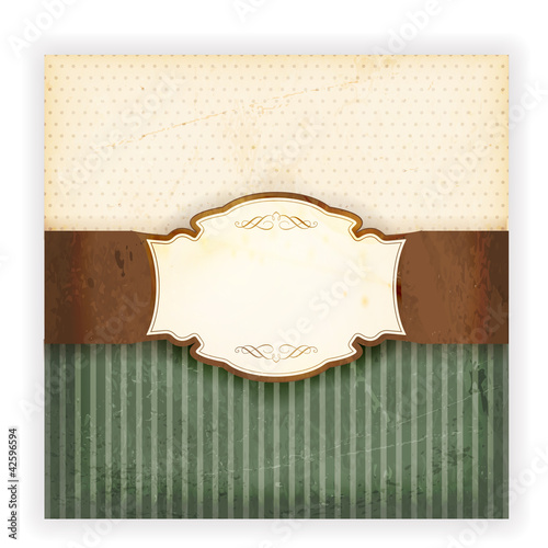 Vector: Grungy invitation card with label Grungy invitation card with label
