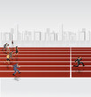 Business people running. High speed race.