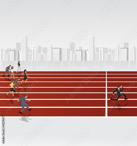Vektor: Business people running. High speed race. Business people running. High speed race.