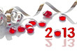 2013, ruban et verre rouge