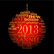 2013, boule dorée multilingue rouge