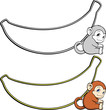 Vektor: monkey and banana shaped frame monkey and banana shaped frame