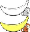 Vektor: monkey and banana shaped board monkey and banana shaped board