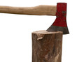 Foto: axe on chopping block axe on chopping block