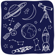 Vector: Astronomy - space and night sky objects Astronomy - space and night sky objects