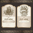 Set of vector wine labels
