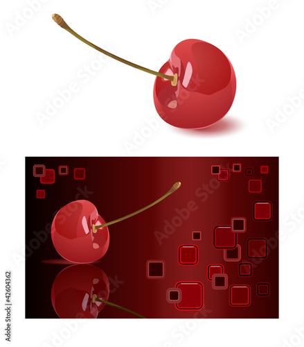 Vettoriale: Cherry and abstract background. Vector illustration Cherry and abstract background. Vector illustration