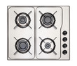 Stainless steel gas hob isolated on white