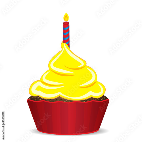Vettoriale: Birthday cupcake Birthday cupcake