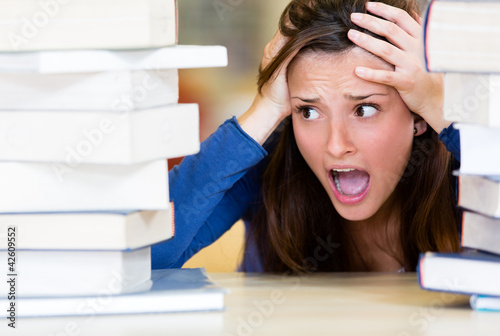 Photo: Worried female student Worried female student