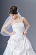 Bride in wedding dress in studio shooting