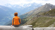 girl looking at the mountains