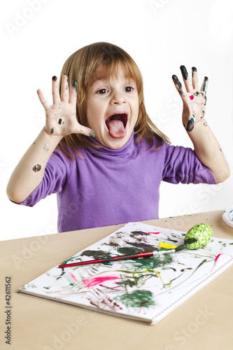 Photo: child painting child painting