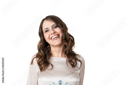 Brunette Laughing