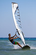 Front view of young windsurfer