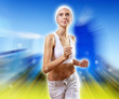 Foto: Portrait of a young woman doing sport Portrait of a young woman doing sport