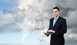 Photo: Business person and finance related background Business person and finance related background