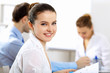 Young business people working together